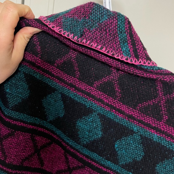 Vintage 1980’s Laura Michelle Bold Southwestern Geometric Knit Jacket - Picture 8 of 11